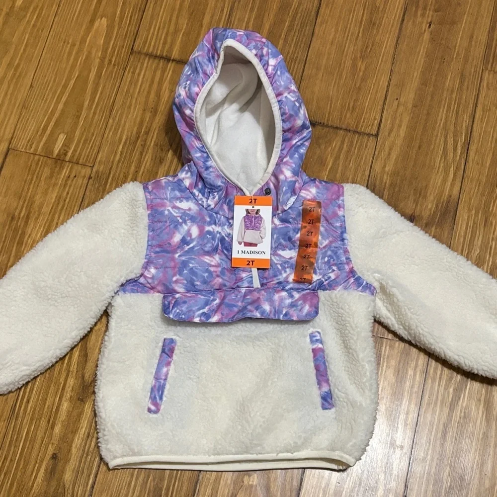 NWT 1 Madison 2T Sherpa Hooded Pullover
